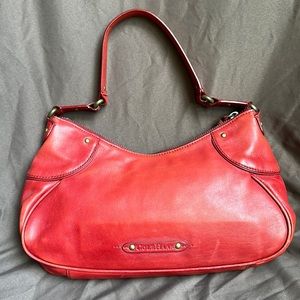 Cole Haan red leather purse shoulder bag with zipper closure